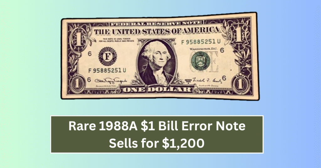 Rare 1988A $1 Bill Error Note Sells for $1,200 – Could You Be Holding One Too?